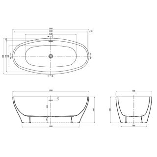 Акриловая ванна Azario CRANSTON CRA17080 свободностоящая 1700x800x580